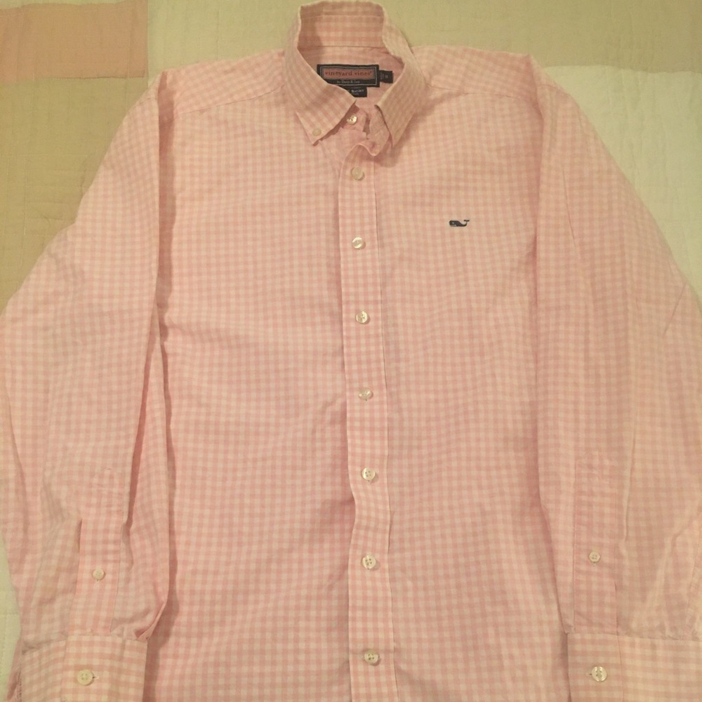 Vineyard Vines Pink Gingham Button-down Shirt